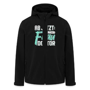 Doktorarbeit AB JETZT BITTE FRAU DOKTOR Lustiges - Recycelte Männer Softshell-Jacke von Stanley/Stella - Schwarz - Vorne - AI Model Male 185 light (185cm)