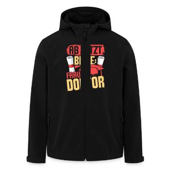 Doktorarbeit AB JETZT BITTE FRAU DOKTOR Lustiges - Recycelte Männer Softshell-Jacke von Stanley/Stella - Schwarz - Vorne - AI Model Male 185 light (185cm)