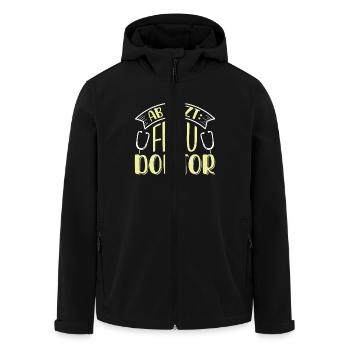 Doktorarbeit AB JETZT BITTE FRAU DOKTOR Lustiges - Recycelte Männer Softshell-Jacke von Stanley/Stella - Schwarz - Vorne - AI Model Male 185 light (185cm)