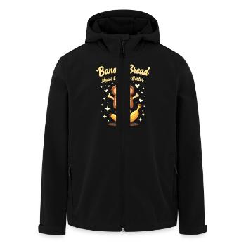 Banana Bread Lover Baking Enthusiast Cozy - Men’s Recycled Softshell Jacket by Stanley/Stella - black - Front - AI Model Male 185 light (185cm)