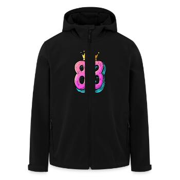 83 Number Jersey Crown - Men’s Recycled Softshell Jacket by Stanley/Stella - black - Front - AI Model Male 185 light (185cm)