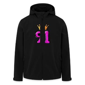 91 Number Jersey Crown - Men’s Recycled Softshell Jacket by Stanley/Stella - black - Front - AI Model Male 185 light (185cm)