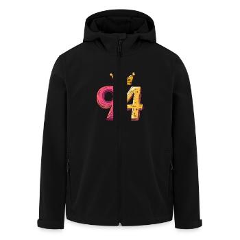 94 Number Jersey Crown - Men’s Recycled Softshell Jacket by Stanley/Stella - black - Front - AI Model Male 185 light (185cm)