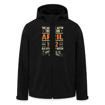 April 1992, APRIL 1992 - Men’s Recycled Softshell Jacket by Stanley/Stella - black - Front - AI Model Male 185 light (185cm)