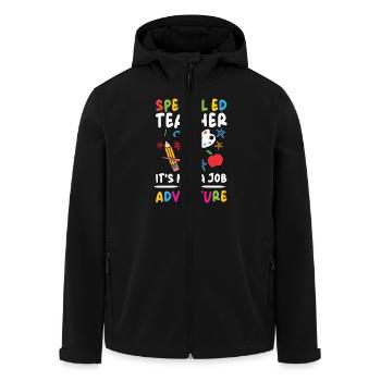 Special Education Teachers - Not a Job, an Adventure - Men’s Recycled Softshell Jacket by Stanley/Stella - black - Front - AI Model Male 185 light (185cm)