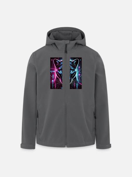 Cyberpunk Panther – Neon Style - Men’s Recycled Softshell Jacket by Stanley/Stella - black