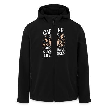 Koffein Kaffee Spruch Coffee Trinker - Recycelte Männer Softshell-Jacke von Stanley/Stella - Schwarz - Vorne - AI Model Male 185 light (185cm)