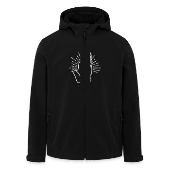 Betende Hände Rosenkranz Kreuz Glaube Gott Christ - Recycelte Männer Softshell-Jacke von Stanley/Stella - Schwarz - Vorne - AI Model Male 185 light (185cm)