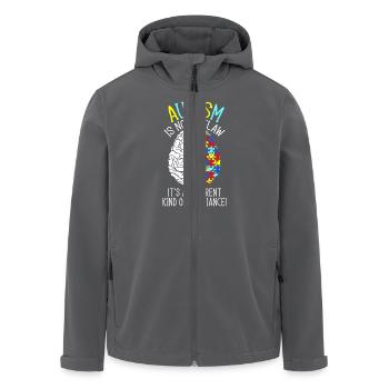 Autist Autism - Different Kind Of Brilliance - Men’s Recycled Softshell Jacket by Stanley/Stella - anthracite - Front - AI Model Male 185 light (185cm)