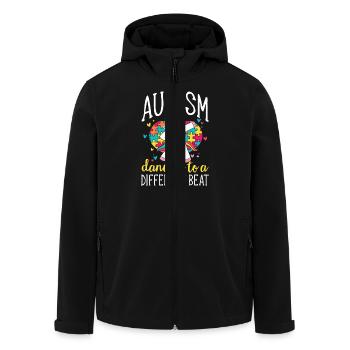 Autismus Puzzle Einhorn Tanzen Unterschied Musik - Recycelte Männer Softshell-Jacke von Stanley/Stella - Schwarz - Vorne - AI Model Male 185 light (185cm)