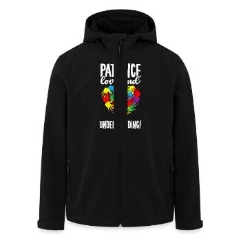 Autism Community Heart Colorful Hands Autistic - Men’s Recycled Softshell Jacket by Stanley/Stella - black - Front - AI Model Male 185 light (185cm)
