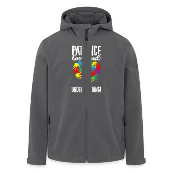 Autism Community Heart Colorful Hands Autistic - Men’s Recycled Softshell Jacket by Stanley/Stella - anthracite - Front - AI Model Male 185 light (185cm)