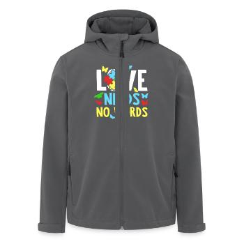 Casse-tête de l’autisme - L’amour n’a pas besoin de mots - Veste softshell homme en polyester recyclé Stanley/Stella - charbon - Devant - AI Model Male 185 light (185cm)