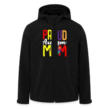 Autism Jigsaw Puzzle - Proud Autism Mother - Men’s Recycled Softshell Jacket by Stanley/Stella - black - Front - AI Model Male 185 light (185cm)