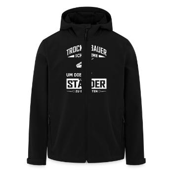 Trockenbau Trockenbauer Trockenbaumonteur Geschenk - Recycelte Männer Softshell-Jacke von Stanley/Stella - Schwarz - Vorne - AI Model Male 185 light (185cm)