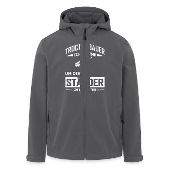 Trockenbau Trockenbauer Trockenbaumonteur Geschenk - Recycelte Männer Softshell-Jacke von Stanley/Stella - Anthrazit - Vorne - AI Model Male 185 light (185cm)