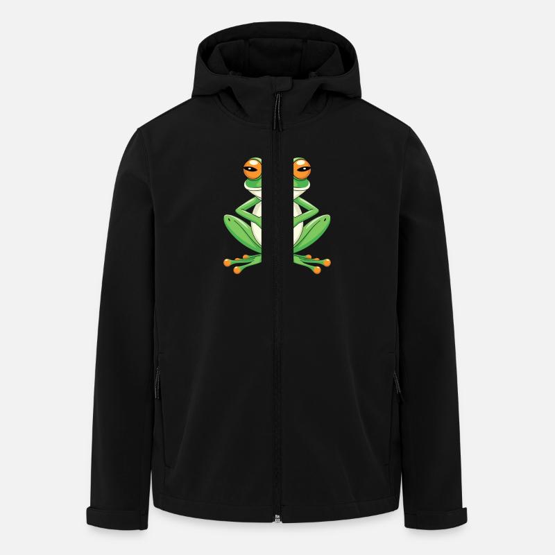 Meditating frog with big eyes - Men’s Recycled Softshell Jacket by Stanley/Stella - black