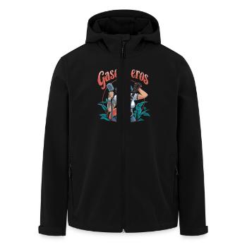 Gasolineros Retro Rockabilly Kunst mit - Recycelte Männer Softshell-Jacke von Stanley/Stella - Schwarz - Vorne - AI Model Male 185 light (185cm)
