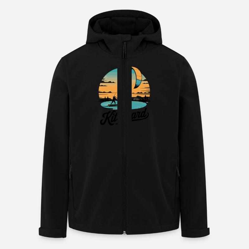 Kiteboarding Adventures : surfer avec style - Veste softshell homme en polyester recyclé Stanley/Stella - noir