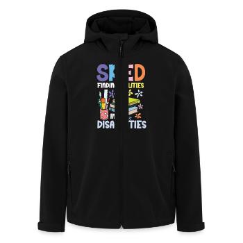 Sonderpädagogik: Fähigkeiten in Behinderungen - Recycelte Männer Softshell-Jacke von Stanley/Stella - Schwarz - Vorne - AI Model Male 185 light (185cm)