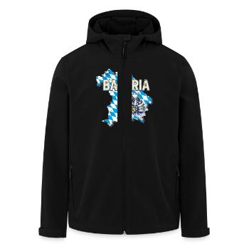 Bavaria Germany Map Edelweiss Souvenir - Men’s Recycled Softshell Jacket by Stanley/Stella - black - Front - AI Model Male 185 light (185cm)
