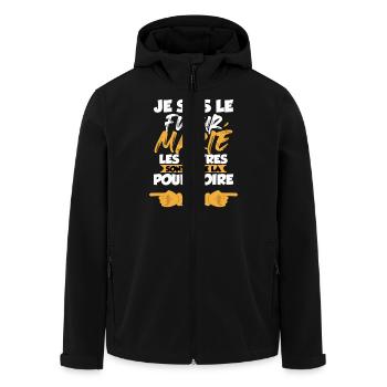 Enterrement De Vie De Garçon Futur Marié EVG Drôle - Veste softshell homme en polyester recyclé Stanley/Stella - noir - Devant - AI Model Male 185 light (185cm)