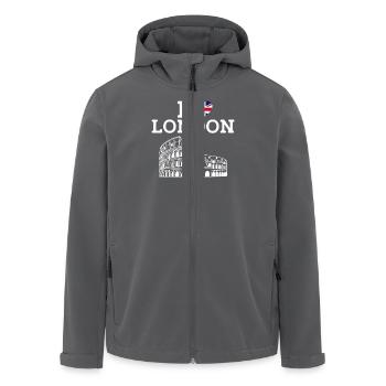 I Love London Cool Colosseum Flagge des Vereinigten Königreichs - Recycelte Männer Softshell-Jacke von Stanley/Stella - Anthrazit - Vorne - AI Model Male 185 light (185cm)
