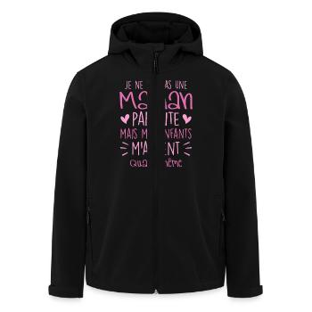pas une Maman parfaite, citation maman enfant - Veste softshell homme en polyester recyclé Stanley/Stella - noir - Devant - AI Model Male 185 light (185cm)