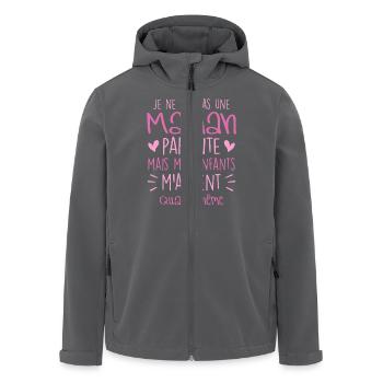 pas une Maman parfaite, citation maman enfant - Veste softshell homme en polyester recyclé Stanley/Stella - charbon - Devant - AI Model Male 185 light (185cm)