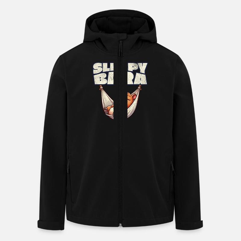 Capybara Sleepybara - Recycelte Männer Softshell-Jacke von Stanley/Stella - Schwarz