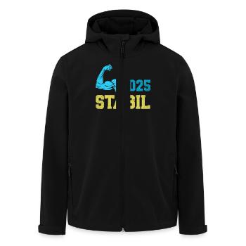 Abitur Abschluss 2025 STABIL Abi Geschafft Lustig - Recycelte Männer Softshell-Jacke von Stanley/Stella - Schwarz - Vorne - AI Model Male 185 light (185cm)