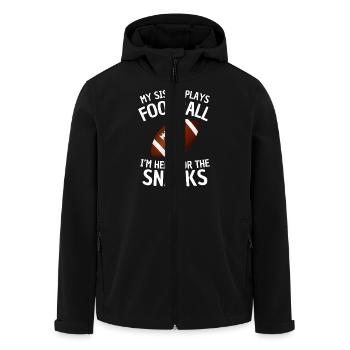 American Football Sister Saying - Men’s Recycled Softshell Jacket by Stanley/Stella - black - Front - AI Model Male 185 light (185cm)