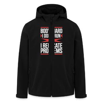 Private Security Professional Bodyguard Vip - Men’s Recycled Softshell Jacket by Stanley/Stella - black - Front - AI Model Male 185 light (185cm)
