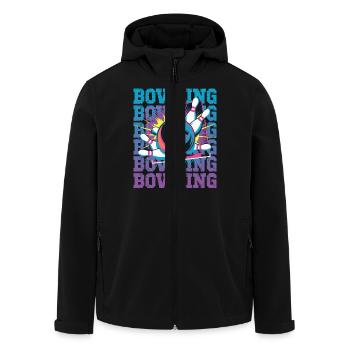 Bowling Spaß für Kegel-Fans: Dynamische - Recycelte Männer Softshell-Jacke von Stanley/Stella - Schwarz - Vorne - AI Model Male 185 light (185cm)