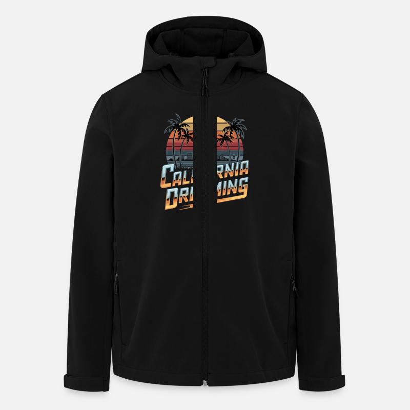 California Dreaming Stadt Skyline Palmen Retro - Recycelte Männer Softshell-Jacke von Stanley/Stella - Schwarz