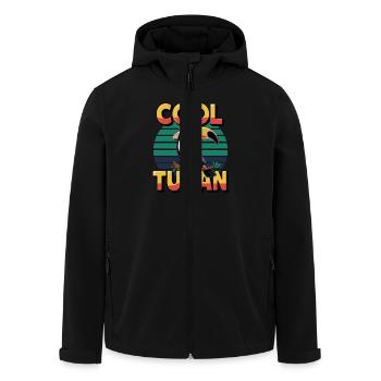 Tucan frais avec chapeau de soleil et rayures - Veste softshell homme en polyester recyclé Stanley/Stella - noir - Devant - AI Model Male 185 light (185cm)
