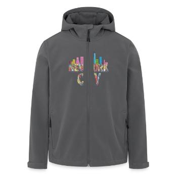 New York City Skyline Bunt Architektur - Recycelte Männer Softshell-Jacke von Stanley/Stella - Schwarz - Vorne - AI Model Male 185 light (185cm)