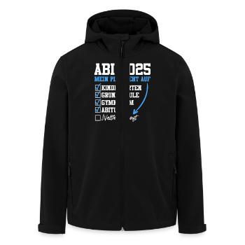 ABI 2025 MEIN PLAN GEHT AUF Abiturient Lustiges - Recycelte Männer Softshell-Jacke von Stanley/Stella - Schwarz - Vorne - AI Model Male 185 light (185cm)