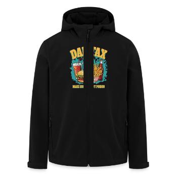 Papa Impôt Burger Frites Bière Blague - Veste softshell homme en polyester recyclé Stanley/Stella - noir - Devant - AI Model Male 185 light (185cm)
