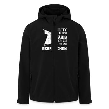 Abi ABILITY ZU ALLEM FÄHIG NICHT ZU GEBRAUCHEN - Recycelte Männer Softshell-Jacke von Stanley/Stella - Schwarz - Vorne - AI Model Male 185 light (185cm)