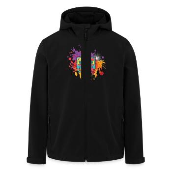 Cassette Déguisement Fête Rétro Soirée Années 80 - Veste softshell homme en polyester recyclé Stanley/Stella - noir - Devant - AI Model Male 185 light (185cm)