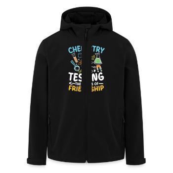 Chemistry: Test the Bonds of Friendship - STEM - Men’s Recycled Softshell Jacket by Stanley/Stella - black - Front - AI Model Male 185 light (185cm)