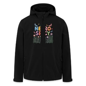 Neuro-Spicy Bunte Libellen und Blumen Wiese - Recycelte Männer Softshell-Jacke von Stanley/Stella - Schwarz - Vorne - AI Model Male 185 light (185cm)