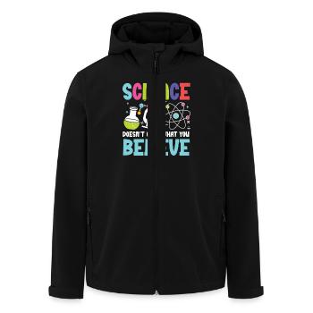 Wissenschaft Ist Unabhängig: STEM Bildung Fördern - Recycelte Männer Softshell-Jacke von Stanley/Stella - Schwarz - Vorne - AI Model Male 185 light (185cm)