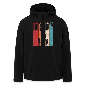 Dad Hoch 2 Vater Tochter Sohn Vatertag Geschenk - Recycelte Männer Softshell-Jacke von Stanley/Stella - Schwarz - Vorne - AI Model Male 185 light (185cm)