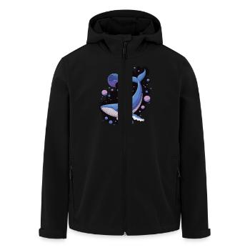 Whale in the Galaxy - Men’s Recycled Softshell Jacket by Stanley/Stella - black - Front - AI Model Male 185 light (185cm)