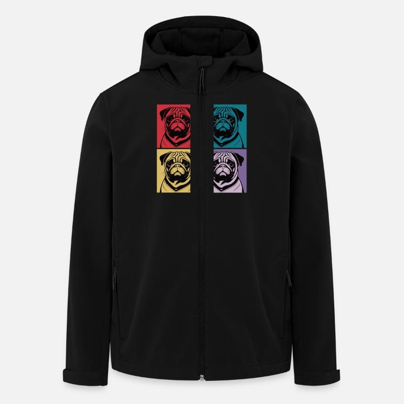Pug Pop Art - Men’s Recycled Softshell Jacket by Stanley/Stella - black