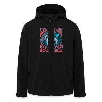 Lentement et sûrement, la course à l’espace gagne - Veste softshell homme en polyester recyclé Stanley/Stella - noir - Devant - AI Model Male 185 light (185cm)