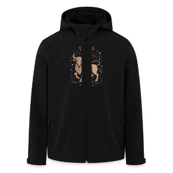 Sternzeichen Stier - Recycelte Männer Softshell-Jacke von Stanley/Stella - Schwarz - Vorne - AI Model Male 185 light (185cm)