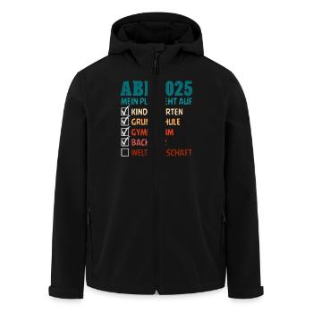 ABI 2025 MEIN PLAN GEHT AUF WELTHERRSCHAFT Lustig - Recycelte Männer Softshell-Jacke von Stanley/Stella - Schwarz - Vorne - AI Model Male 185 light (185cm)